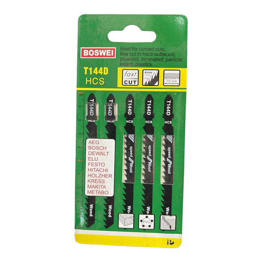 Boswei T144D Dekupaj Testere Bıçağı (5'li Set) – Ahşap ve Plastik için Hızlı Kesim