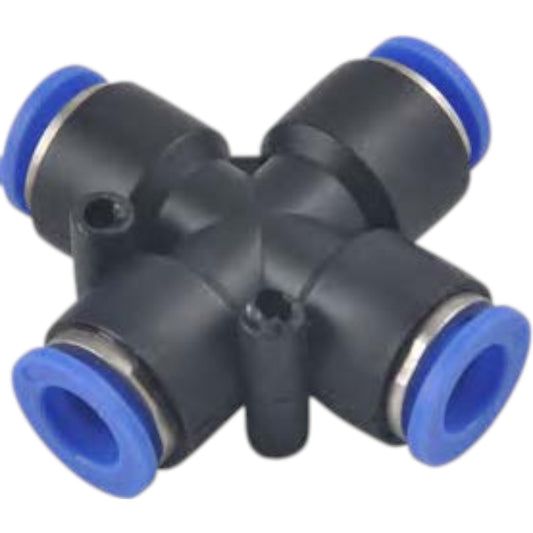 Kruva Bağlantı – 4 Yönlü Pnömatik Hızlı Bağlantı Rekoru (4mm – 12mm)