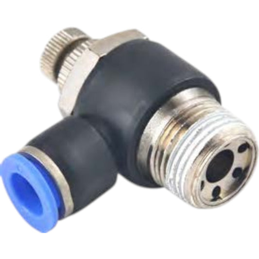 JSC Serisi Erkek Hız Ayar Valfi – Dişli Pnömatik Debi Kontrol (1/8" – 1/2", 4mm – 12mm)